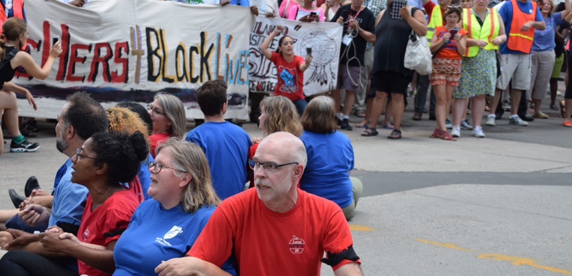 Labor & DNC - #BlackLivesMatter - SEIU Marching on Confederate Monuments - Louisville Teachers