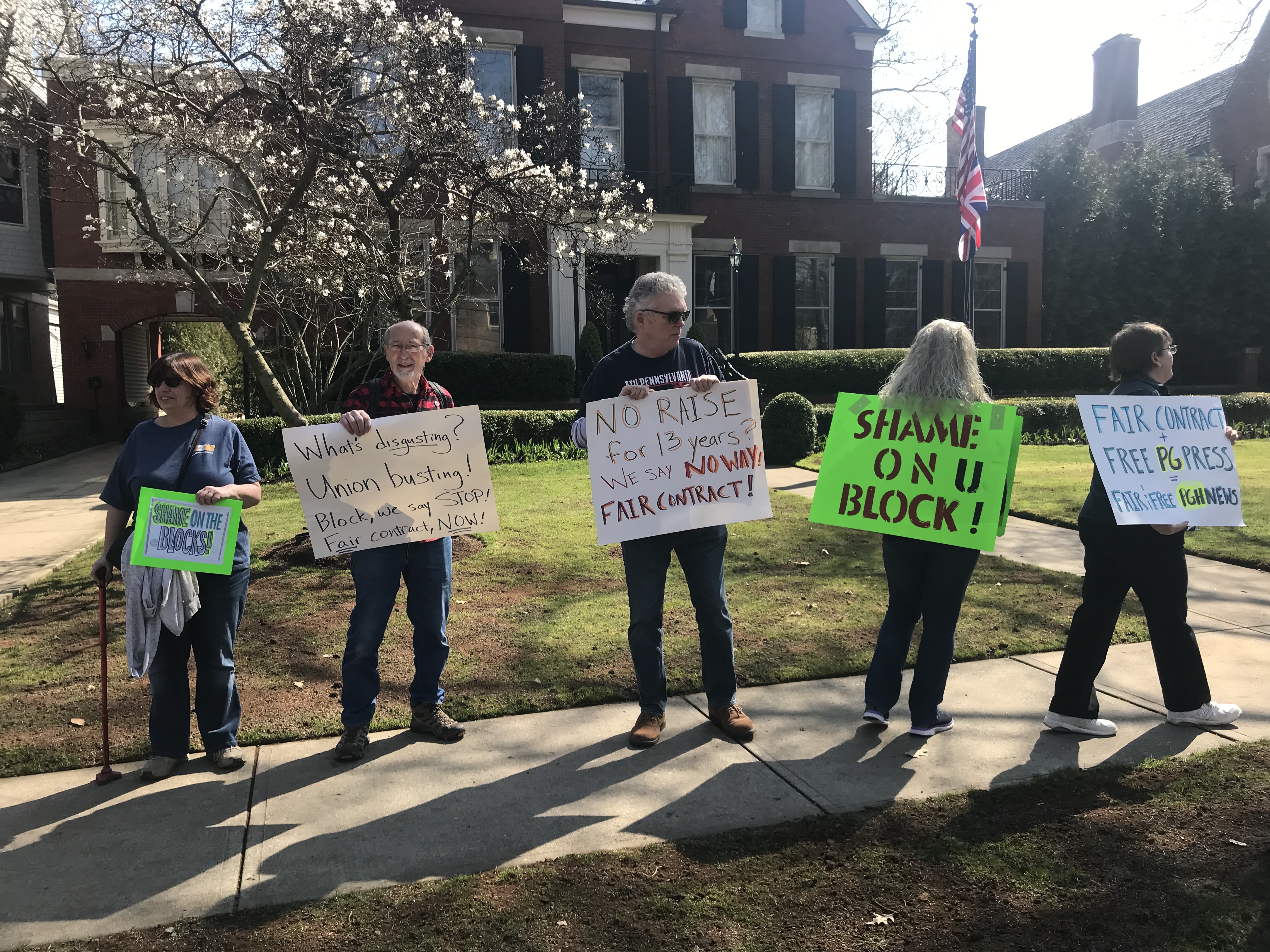 Protesters Picket Home of Publisher of the Pittsburgh Post-Gazette