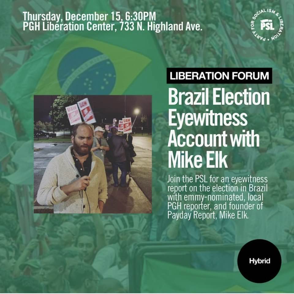 EVENT: Brazil Election Eyewitness Account w/ Mike Elk