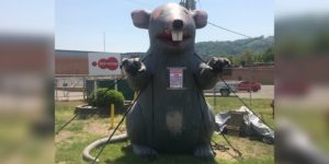 10' tall inflated Scabby the Rat